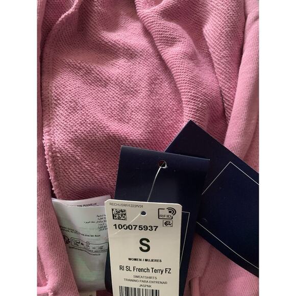~NWT Women's REEBOK PINK French Terry Hoodie With Pocket~Size Small - NWT 50$ - Picture 7 of 7
